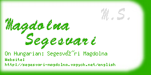 magdolna segesvari business card